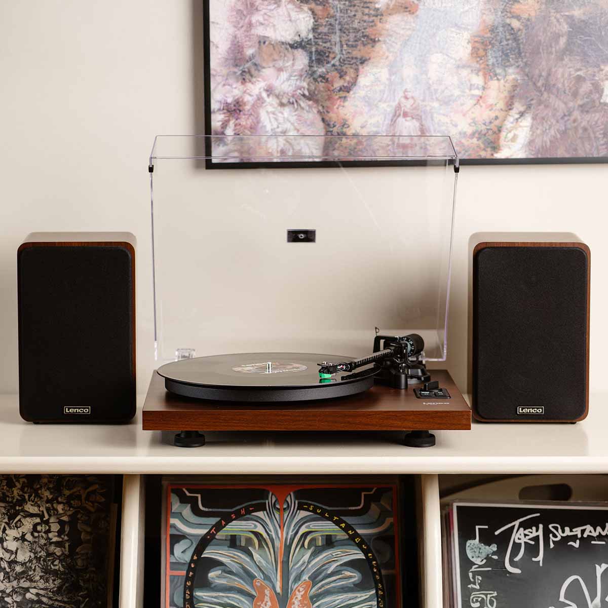 Lenco LS-600 Turntable w/ Built-In Amplifier, Bluetooth, and Speakers